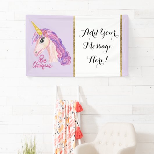 Girly Aquarell-Einhörner sind einzigartige Banner (Insitu)