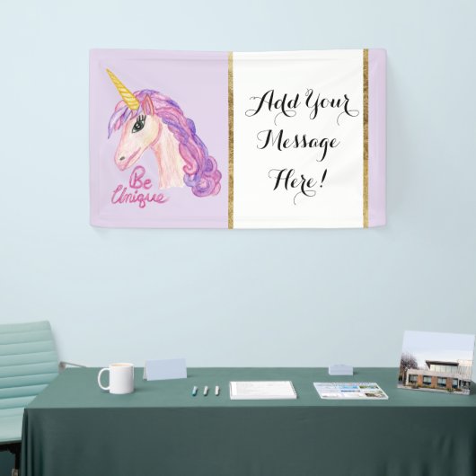 Girly Aquarell-Einhörner sind einzigartige Banner (Messeveranstaltung)