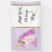 Girly Aquarell-Einhörner sind einzigartige Banner (Vertikal)