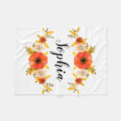 Girly Aquarell-korallenroter Fleecedecke (Vorderseite (Horizontal))