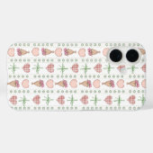Girly Aquarellherzen und blumenweißes Rosa Case-Mate iPhone Hülle (Rückseite (Horizontal))