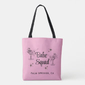 Girly Babe Squad Pink Junggeselinnen-Abschied Tasche (Rückseite)