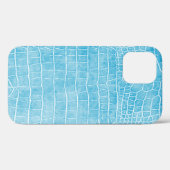 Girly Baby Blue Imitats Krokodile Leder Case-Mate iPhone Hülle (Rückseite (Horizontal))