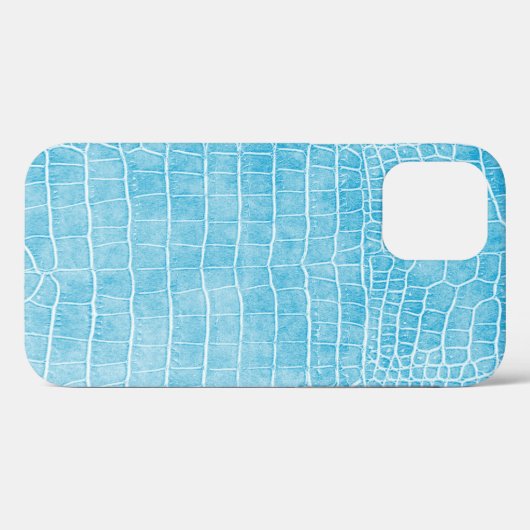 Girly Baby Blue Imitats Krokodile Leder Case-Mate iPhone Hülle (Rückseite (Horizontal))