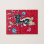 Girly Baby-Esel mit Blumen Puzzle (Horizontal)