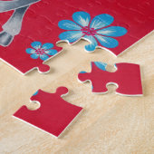 Girly Baby-Esel mit Blumen Puzzle (Seite)