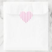 Girly Baby Pink Solid Stripes Muster Herz-Aufkleber (Tasche)