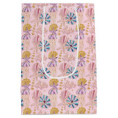 Girly Baby Pink unter der Glitterie Mittlere Geschenktüte (Rückseite)