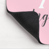 Girly Bale Blush Pink White & Grey Monogram Name Mousepad (Ecke)