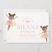 Girly Ballerina Birthday Einladung (Vorderseite)