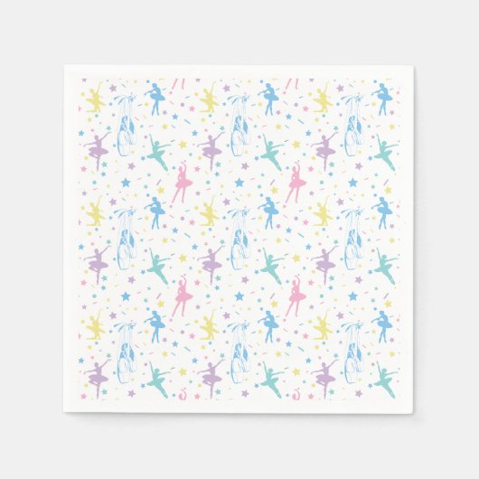 Girly Ballerina Dancer - Ballet Pattern Serviette (Vorderseite)