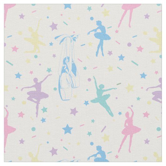 Girly Ballerina Dancer - Ballet Pattern Stoff (Nahaufnahme)