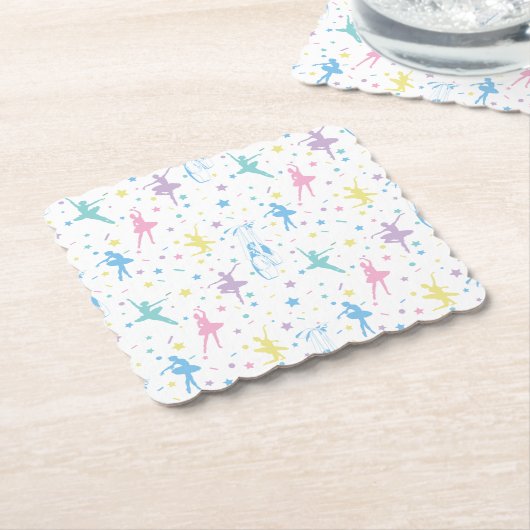 Girly Ballerina Dancer - Ballet Pattern Untersetzer (angewinkelt)