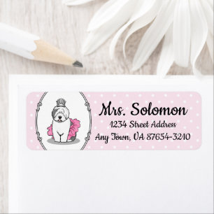 Girly Ballet Princess Old English Sheepdog Grau 1