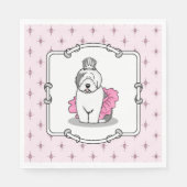 Girly Ballet Princess Old English Sheepdog Grau 1 Serviette (Vorderseite)