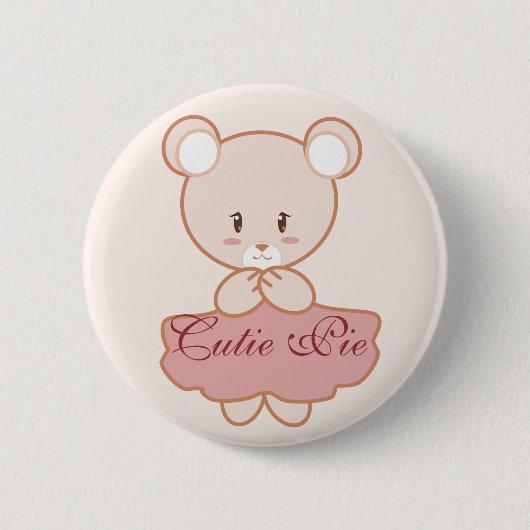Girly Bär Button (Vorderseite)