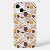 Girly Baseball Bow Pattern Phone Case (Rückseite)