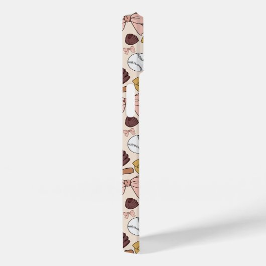 Girly Baseball Bow Pattern Phone Case (Rückseite / Rechts)