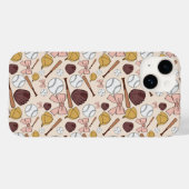 Girly Baseball Bow Pattern Phone Case (Rückseite (Horizontal))