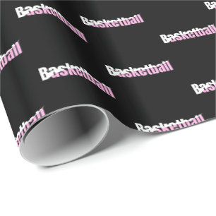 Girly Basketball Player Pink Typografy Geschenkpapier