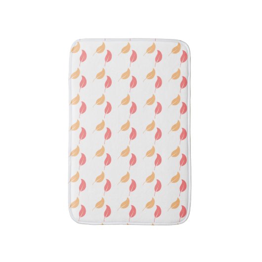 Girly Bath Mat Pink-gelbe Blätter Badematte (Vorderseite Vertikal)