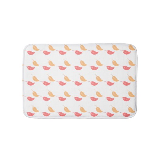 Girly Bath Mat Pink-gelbe Blätter Badematte (Vorderseite)