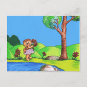 Girly Bear Country Floral Illustration Postkarte (Vorderseite)