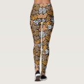 Girly Beige Animal Print Herz spielerisches Muster Leggings (Rückseite)