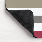 Girly Beige Große horizontale Streifen mit Namen Mousepad (Ecke)