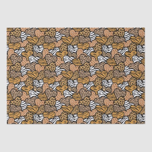 Girly Beige Playful Animal Print Hörname Seidenpapier (Vorderseite)