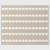 Girly Beige und White Polka Dot Lace Pattern Geschenkpapier (Flach)