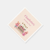 Girly Berry Sweet Bunnies Pink Kindergeburtstag Pa Serviette (Ecke)