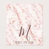 Girly Beruflich Pinky Glittery Monogram Salon Visitenkarten (Außenseite Aufgefaltet)