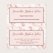 Girly Beruflich Pinky Glittery Monogram Salon Visitenkarten (Innenseite Aufgefaltet)