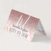 Girly Beruflich Pinky Glittery Monogram Visitenkarten (Vorderseite)