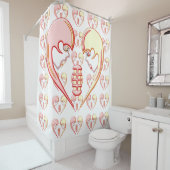 Girly BESTE FREUNDIN Karaoke Liebe Herz Duschvorhang (Beispiel)