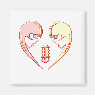 Girly BESTE FREUNDIN Karaoke Liebe Herz Magnet