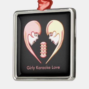 Girly BESTE FREUNDIN Karaoke Liebe Herz Ornament Aus Metall