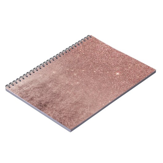 Girly bezaubernde rosa Rosen-Goldfolie und Notizblock (Linke Seite)