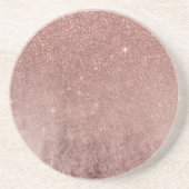 Girly bezaubernde rosa Rosen-Goldfolie und Sandstein Untersetzer (Vorne)