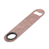 Girly bezaubernde rosa Rosen-Goldfolie und Speedflaschenöffner (Vorderseite Schrägansicht)