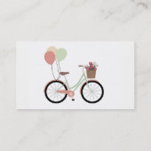 Girly Bike and Balloons Business Card Telefonnummerkarte (Rückseite)