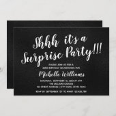 Girly Black | Glitzer | Überraschendes Party Gebur Einladung (Vorne/Hinten)