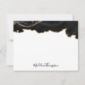 Girly Black Gold Agate Geode Script Typografie Mitteilungskarte (Vorderseite)