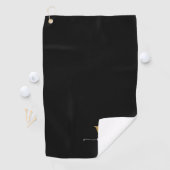 Girly Black Gold Elegante Monogram Name Script Gol Golfhandtuch (Insitu)