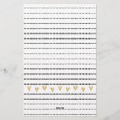 Girly Black Gold Heart Feminine Script Briefpapier (Rückseite)
