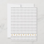 Girly Black Gold Heart Feminine Script Mitteilungskarte (Rückseite)