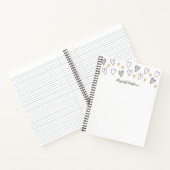 Girly Black Gold Heart Feminine Script Notizblock (Innenseite)