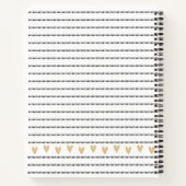 Girly Black Gold Heart Feminine Script Notizblock (Rückseite)