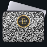 Girly Black Gold Leopard Monogram Laptopschutzhülle<br><div class="desc">Ein schwarz-weißes Leopardenmuster mit einem goldenen und schwarzen eleganten Monogramm schmückt diesen Laptop-Ärmel. Personalisieren Sie es für sich selbst oder für ein Geschenk! Entworfen für Sie von BlackBerry Boulevard.</div>